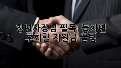 청년사장님 필독! 💰 놓치면 후회할 지원금 꿀팁🍯